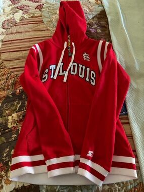 NWT St. Louis Cardinals Starter Women's Vintage Full-Zip Hoodie Medium MSRP $80